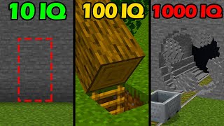 10 vs 100 vs 1000 IQ Secret Bases in Minecraft [upl. by Reamonn]