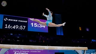 Manila Esposito ITA  BB  Podium Training  2023 World Championships Antwerp [upl. by Ahsiekyt429]