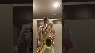 BASS SAX NOT BARI 🎷😃 bass sax bathroom basssax sax saxophone saxplayer [upl. by Ashti]