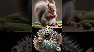 What ifA SQUIRREL And A PUFFER FISH Mated weirdanimals strangeanimal wildlife [upl. by Laubin]