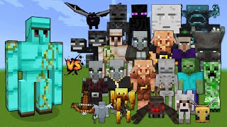 Diamond Golem vs Every mob in Minecraft  Minecraft mob battle  Diamond Golem vs All Mobs [upl. by Horatio]