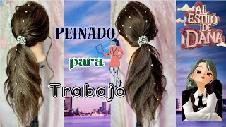 Peinado para Trabajo Juvenil Coleta con Ondas HairstyleAl Estilo de Dana [upl. by Munniks]