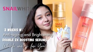 Snail White Double 2x Boosting Antiaging and Brightening Serum for 2 weeks review Jea Chan [upl. by Scharf324]