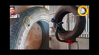 235  60 R 18 Tubeless tyre cut repair Vulcanizing  Easy Method Tyre Repair [upl. by Ailsa491]