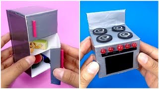 DIY Refrigerador Estufa y fregadero en Miniatura  Como hacer cosas de Cocina en miniatura [upl. by Terchie]