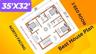 35x32 Three Bed Room Village House Plan Beautifull House Plan Asper Vastu theperfecthouseplan [upl. by Ignatzia]