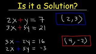 How to Determine If an Ordered Pair is a Solution to a System of Equations [upl. by Adnilahs]