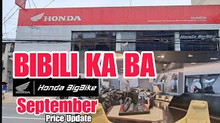 Balak mo maglabas ng 2024 HONDA BIG BIKES Kompletong Presyo ng Models na Display ng Honda Guanzon [upl. by Ihsar]