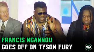 Francis Ngannou and Tyson Fury argue “Without boxing rules you are NOTHING in front of me” [upl. by Mcdougall]