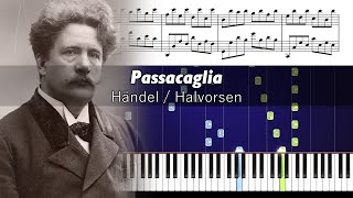 HandelHalvorsen  Passacaglia  Piano Tutorial with Sheet Music [upl. by Ahseinad]