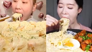 creamiest pasta asmr mukbang compilationsatisfying bites [upl. by Rella]