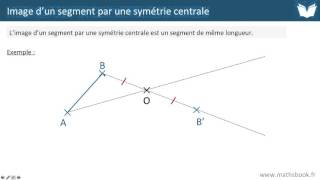 Image dun segment par une symétrie centrale  Cours de maths [upl. by Obed]