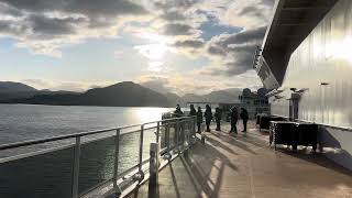 Early morning walk onboard MSC Euribia cruise ship while heading to Geiranger fjord [upl. by Yemar782]