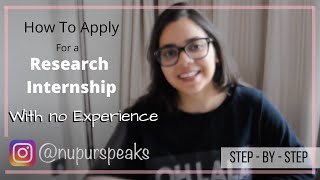 How To Apply For Research Internships With No Experience  Step by Step [upl. by Volin424]