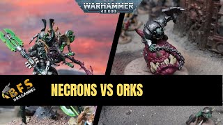 New Codex Necrons vs Orks Warhammer 40k Battle Report 10th Edition [upl. by Reinwald]