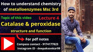 Lecture 4  CatalaseampPeroxidase Metalloenzyme [upl. by Etnoed]