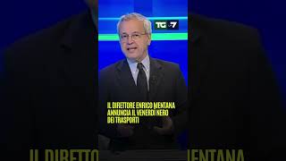 Il direttore Enrico Mentana annuncia il venerdì nero dei trasporti [upl. by Shelagh545]