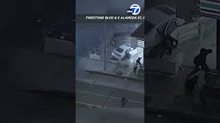 Car crashes at intersection then slams into minivan in South LA [upl. by Three]