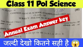 😱class 11 pol science answer key 202324 class 11 pol science question paper solution 202324 [upl. by Calvin737]