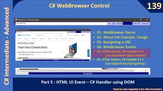 C WebBrowser  Part 5  Link HTML Button to C Handler  C Advanced 139 [upl. by Savil]