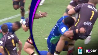 Fijian Drua prop Kaliopasi Uluilakepa big hit on Harry Lloyd [upl. by Anelegna]