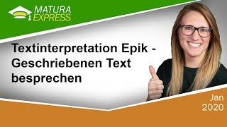 Textinterpretation – Epik  Geschriebenen Text besprechen  Zentralmatura Deutsch September 2020 23 [upl. by Uon]