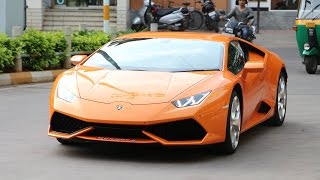 New Orange Lamborghini Huracan in Bangalore India [upl. by Alard231]