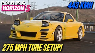 FORZA HORIZON 5  275 MPH 1997 Mazda RX7 Tune Setup [upl. by Tnecniv]