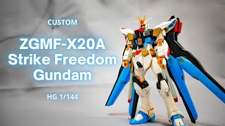 CUSTOM  ZGMFX20A Strike Freedom Gundam  HG 1144  Bandai ガンダム  ガンプラ  Pegasus Wings Studio [upl. by Nohsar]