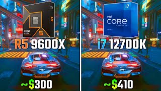 RYZEN 5 9600X vs INTEL i712700K  Test in 6 Games [upl. by Enom]