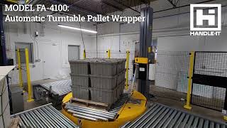 Handle It Model FA 4100  Automatic Turntable Pallet Wrapper with Roller Conveyor [upl. by Ynnol765]