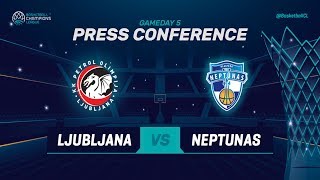 Petrol Olimpija v Neptunas Klaipeda  Press Conf  Basketball Champions League 201819 [upl. by Reppep]