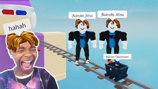 ROBLOX Cart Ride ADMIN TROLLING Funny MomentsMemes [upl. by Uokes]