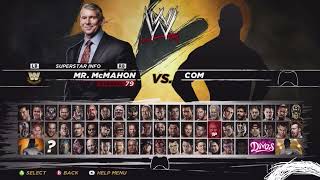 WWE 12 Character Select Screen With Different Music [upl. by Kenyon]