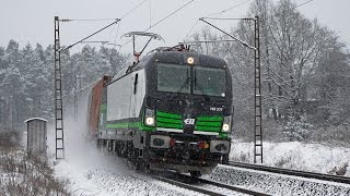 Schneegestöber und viel Güterverkehr zwischen Nürnberg und Regensburg [upl. by Andrel771]