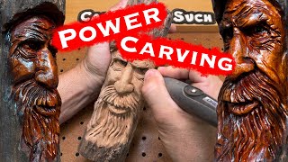 Power carving a driftwood with Kutzall  Dremel 4000  Foredom [upl. by Aisemaj]