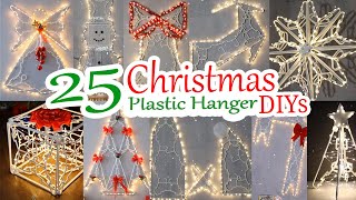 25 DIY Christmas Decoration Ideas with Plastic Hanger  Christmas 2024 [upl. by Bultman233]