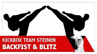 Kickboxen Techniken Backfist Reverse Punch und Blitz  Kickbox Team Steinen [upl. by Buerger]