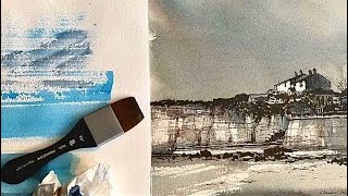 PERFECT DRY BRUSH EVERY TIME Beginners Watercolor Landscape Painting Technique Watercolour Tutorial [upl. by Okier568]