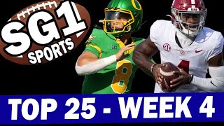 Week 4 Top 25 Rankings from SG1 Sports 2024 College Football Season [upl. by Nortal109]