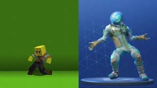 Fortnite Dances in Minecraft Emoticons Mod [upl. by Euqnomod]