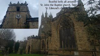 Beautiful bells all around St John the Baptist church Tideswell amp St Edmunds church Castleton [upl. by Francie]