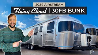 This Travel Trailer SLEEPS 9  2024 Airstream Flying Cloud 30FB Bunk Walk Through Tour [upl. by Einnoj]