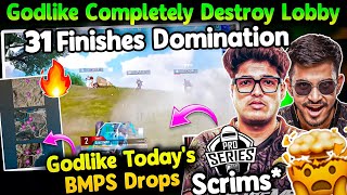 GodLike Completely Destroyed Lobby🤯 31 Finishes In BMPS Scrims🔥 GodL Todays Drop Location [upl. by Elora]