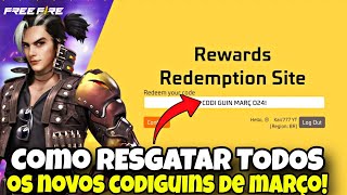 COMO COLOCAR CODIGO NO FREEFIRE COMO RESGATAR CODIGO FREEFIRE COMO RESGATAR CODIGUIN NO FREEFIRE [upl. by Berger]