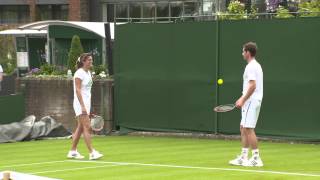 Wimbledon 2014 Murray Mauresmo Practice [upl. by Liryc]