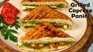 Caprese Panini Sandwich  Roasted TomatoMozzarella amp Pesto sandwich  Flavourful Food By Priya [upl. by Banks981]