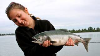 Fishing with Rod Pink Salmon on Light Tackle [upl. by Alidis]