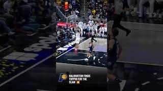 Haliburton finds Toppin for the Slam nba gamewinner basketball basketballchampion nbaplayoffs [upl. by Saw338]