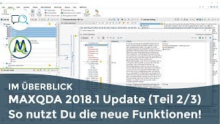 MAXQDA 20181 Update Teil 23  So nutzt Du die neuen Funktionen [upl. by Neenaej113]